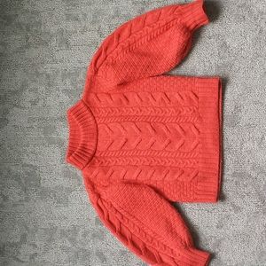 Coral coloured merino wool sweater